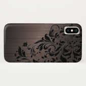 Schwarze Spitze auf braunem metallischem Hintergru Case-Mate iPhone Hülle (Rückseite (Horizontal))