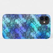 Schwarze Spitze auf weichem, blauem Gemustertem Gl Case-Mate iPhone Hülle (Rückseite (Horizontal))