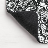 Schwarze Spitze auf Weiß Mousepad (Ecke)