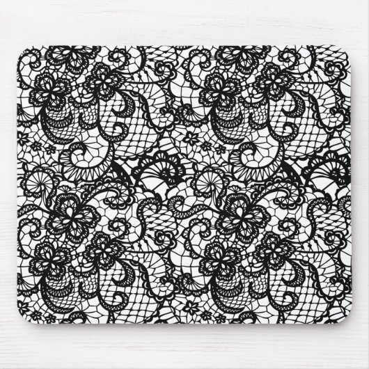 Schwarze Spitze auf Weiß Mousepad (Vorne)