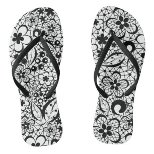 Schwarze Spitze Badesandalen