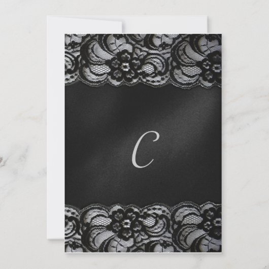 Schwarze Spitze-Einladung Einladung (Rückseite)