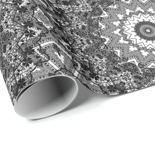 Schwarze Spitze Geschenkpapier (Rolleneckpunkt)