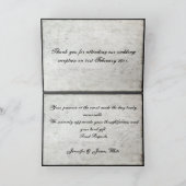 Schwarze Spitze-Hochzeit danken Ihnen Dankeskarte (Innenseite)