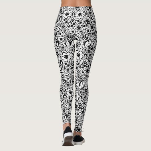 Schwarze Spitze Leggings (Rückseite)