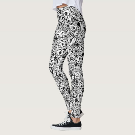 Schwarze Spitze Leggings (Links)