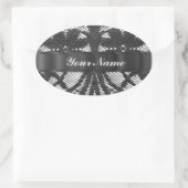Schwarze Spitze personalisiert Ovaler Aufkleber (Tasche)