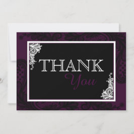 Schwarze Spitze-Pflaume moderner Goth danken Ihnen Dankeskarte