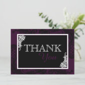 Schwarze Spitze-Pflaume moderner Goth danken Ihnen Dankeskarte (Stehend Vorderseite)