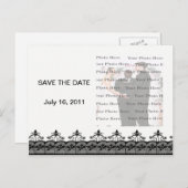 Schwarze Spitze Save the Date Postkarte (Vorne/Hinten)