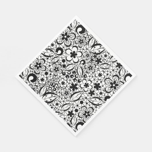 Schwarze Spitze Serviette (Ecke)