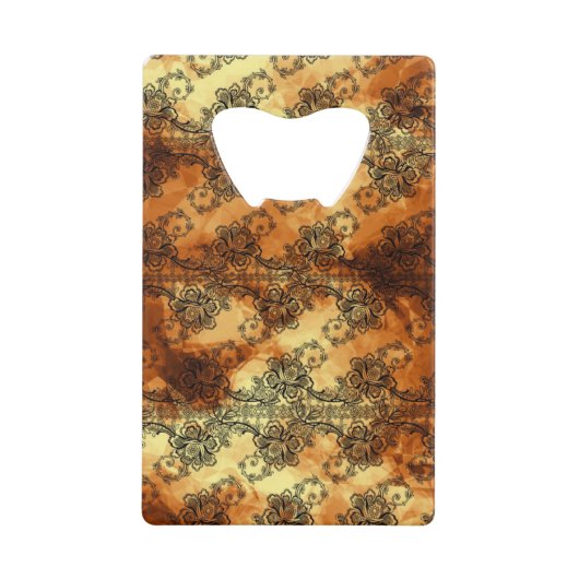 Schwarze Spitze über goldene Höhepunkte Geldbeutel Flaschenöffner (Vorderseite)