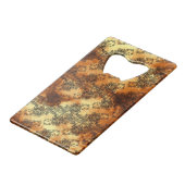 Schwarze Spitze über goldene Höhepunkte Geldbeutel Flaschenöffner (Rückseite Schrägansicht)