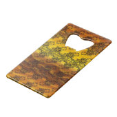 Schwarze Spitze über goldene Waves Kreditkarten Flaschenöffner (Vorderseite Schrägansicht)