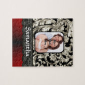 Schwarze Spitze und Damast Puzzle (Horizontal)