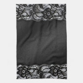Schwarze Spitze und Satin Geschirrtuch (Vertikal)