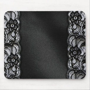 Schwarze Spitze und Satin Mousepad