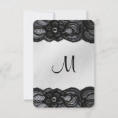 Schwarze Spitze und Satin Save the Date (Rückseite)