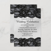 Schwarze Spitze und weiße Einladung (Vorne/Hinten)