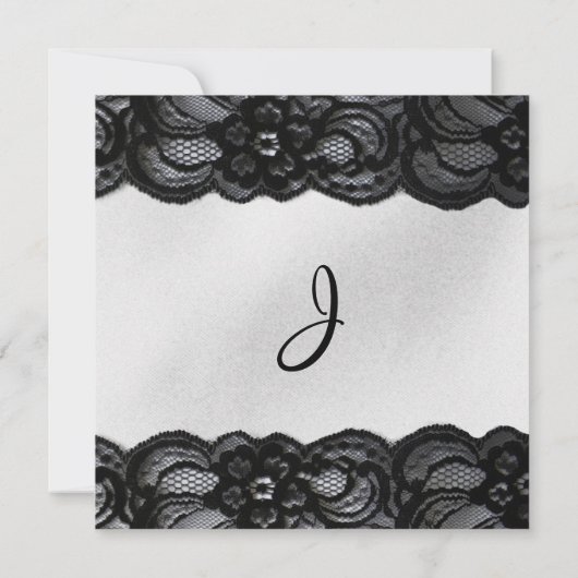 Schwarze Spitze und weiße Einladung (Rückseite)