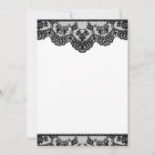 Schwarze Spitze und weiße Hochzeits-Einladung Einladung (Rückseite)