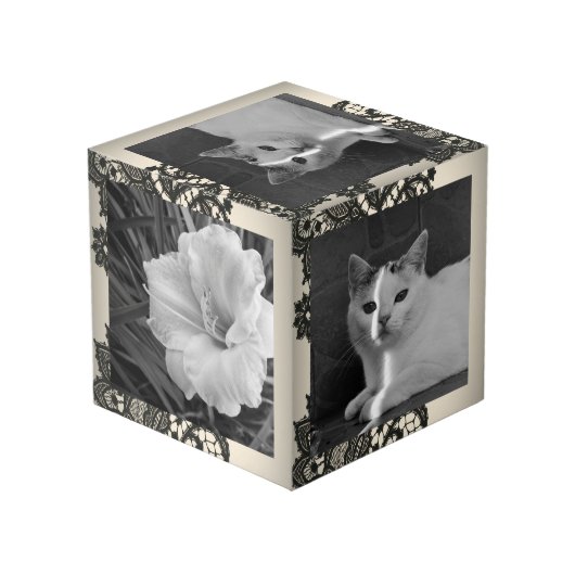 schwarze Spitze Würfel (Rückseite Schrägansicht)