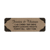 Schwarze Spitzen auf der Rustikal-Hochzeitskollekt (Vorne)