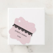 Schwarze Spitzen auf sanft rosa Braut Geschenkanhänger (Beispiel)