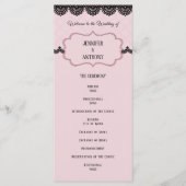 Schwarze Spitzen auf sanft rosa Braut Programm (Vorderseite)