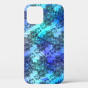 Schwarze Spitzen auf weichem, Gemustertem Glass, G Case-Mate iPhone Hülle