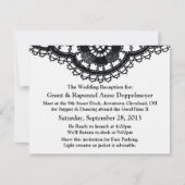 Schwarze Spitzen auf Weiß (Empfang nach Hochzeit) Einladung (Vorderseite)