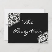 Schwarze Spitzen auf Weiß (Empfang nach Hochzeit) Einladung (Rückseite)