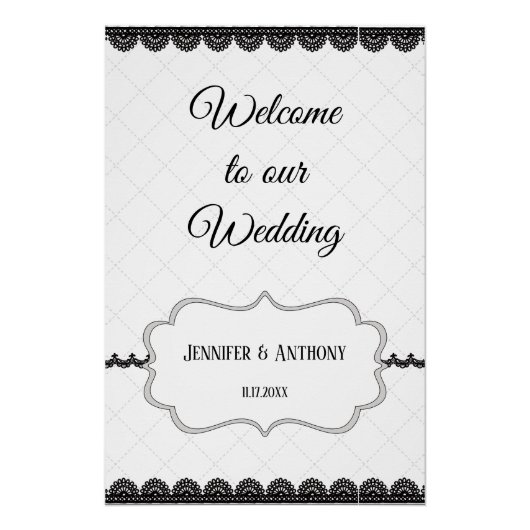 Schwarze Spitzen auf weißer Brausektion Poster (Vorderseite)