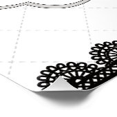 Schwarze Spitzen auf weißer Brausektion Poster (Ecke)