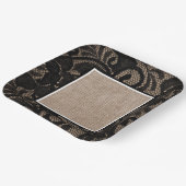 Schwarze Spitzen, Beinschleife, Leinenpapierplatte Pappteller (Gewinkelt)