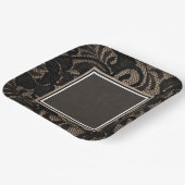 Schwarze Spitzen, Burlap, Leinen Pappteller (Gewinkelt)