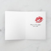 Schwarze Spitzen-Dessous auf roten High Heels Karte (Innenseite)