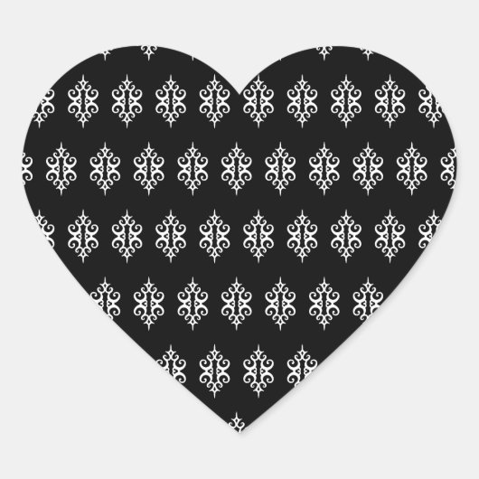 Schwarze Spitzen-Herzkleber Herz-Aufkleber (Vorderseite)