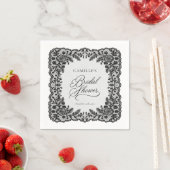 Schwarze Spitzen-Hochzeitsdusche-Papier-Servietten Serviette (Beispiel)