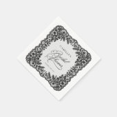 Schwarze Spitzen-Hochzeitsdusche-Papier-Servietten Serviette (Ecke)