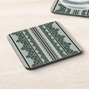 Schwarze Spitzen, Kissen zum Auswerfen Getränkeuntersetzer