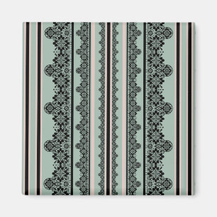 Schwarze Spitzen, Kissen zum Auswerfen Magnet