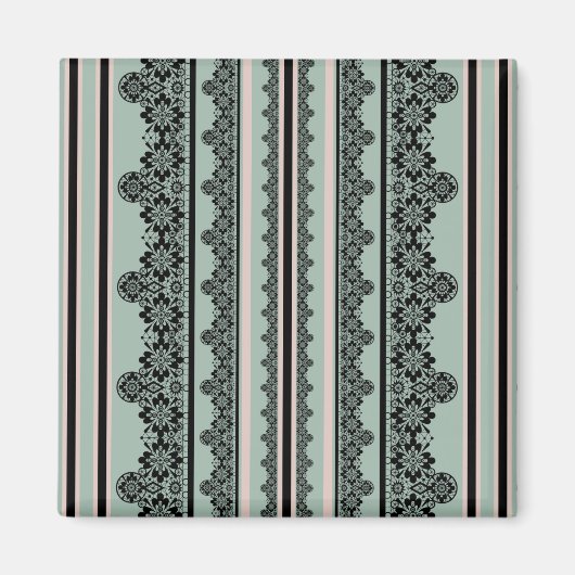 Schwarze Spitzen, Kissen zum Auswerfen Magnet (Vorne)