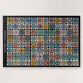 Schwarze Spitzen-Mandalas-Applikations-Patchwork-D Puzzle (Horizontal)