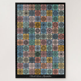 Schwarze Spitzen-Mandalas-Design Puzzle
