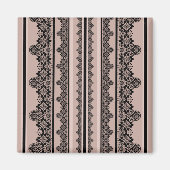 Schwarze Spitzen, offene Arbeiten, brauner Hinterg Magnet (Vorne)