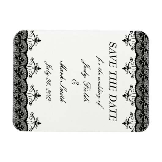 Schwarze Spitzen speichern das Datumsfenster Magnet (Horizontal)