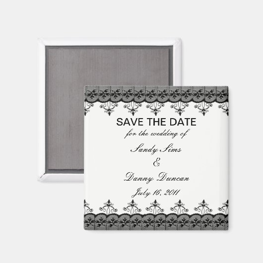 Schwarze Spitzen speichern das Datumsfenster Magnet (Vorderseite/Rückseite)