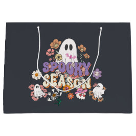 Schwarze Spooky Geister Blumen Halloween-Geschenkt Große Geschenktüte