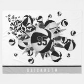 Schwarze Sportraum Dekoration Mädchen Basketball S Fleecedecke (Vorderseite (Horizontal))